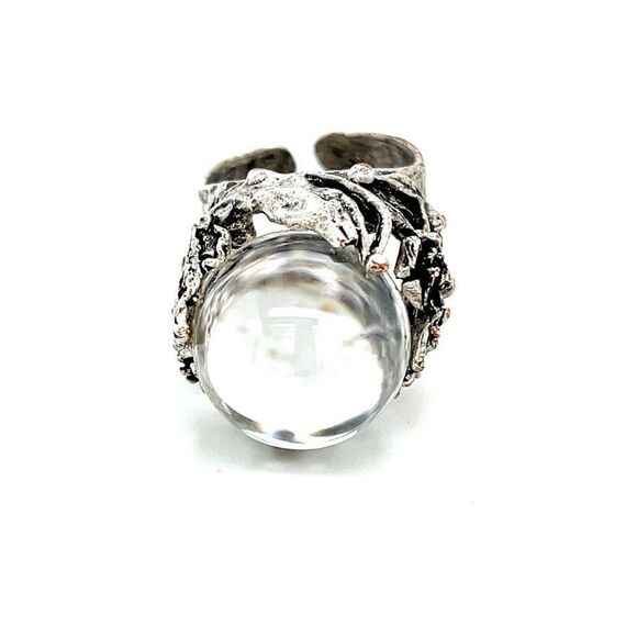 SOLD Crystal Ball Open Back Ring - Picture 1 of 8
